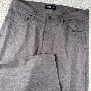 Rye 51 Mens Pants 32x 31.5 Brown Wool Blend Brushed Flannel Flat Front Earthy